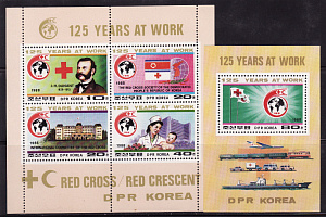 КНДР, 1988, 125 лет Красному Кресту, лист, блок